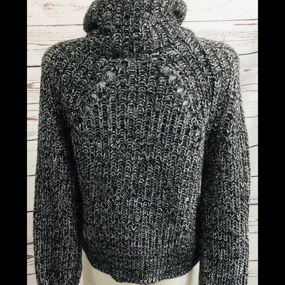 Kendall & Kylie Black & White Cowl Neck Sweater